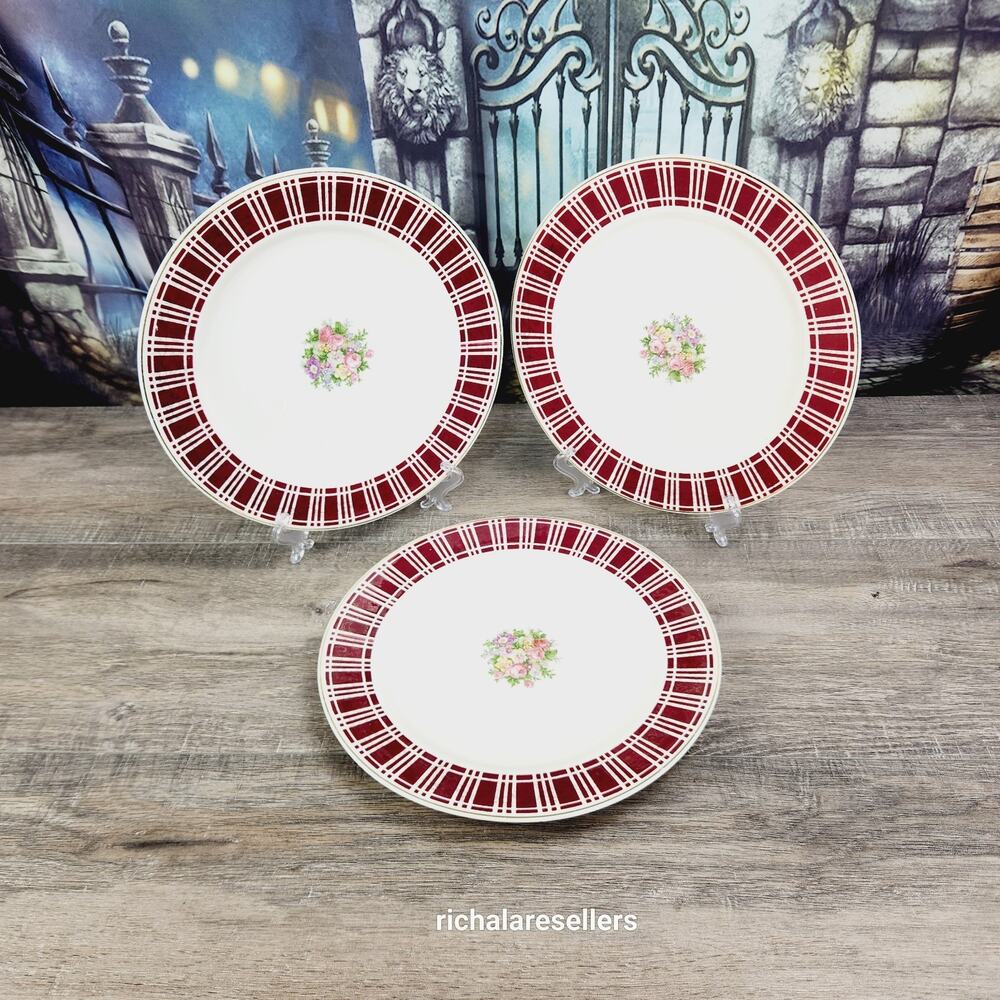 Homer Laughlin Piccadilly Dinner Plates 10" Lot Of 3 Floral Vintage HLC3991